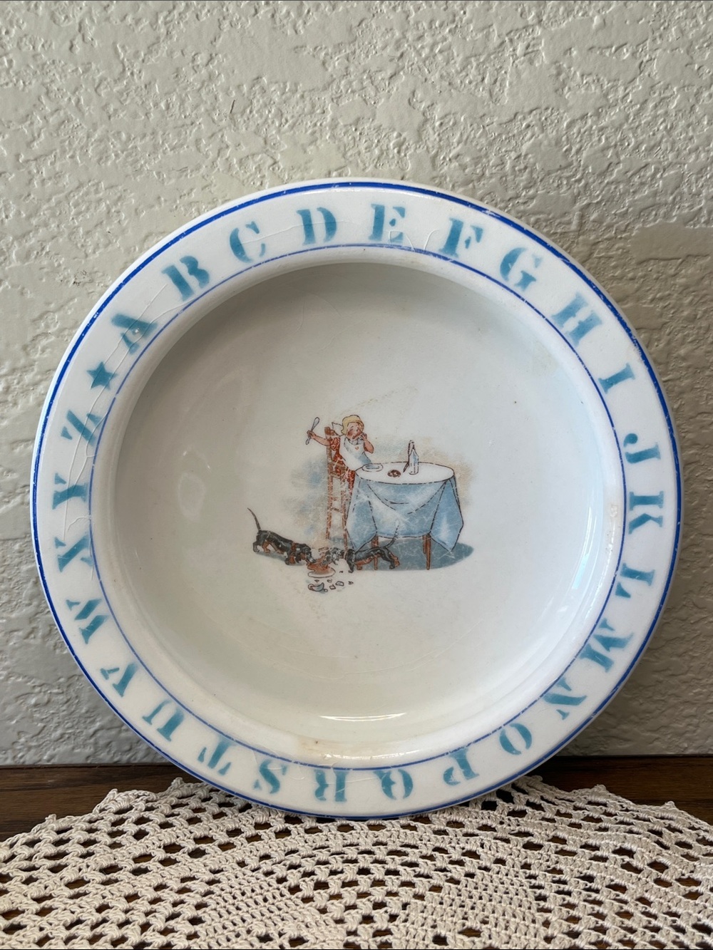 Antique D.E. McNicol East Liverpool Ohio ABC Children’s Plate • Early 1900s
